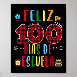 Feliz 100 Dias de la Escuela de 100 dagarna Schoo Poster