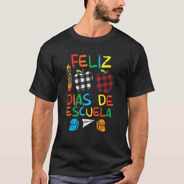 Feliz 100 Diaz De Escuela 00th Day School Spanish  T Shirt (Framsida)