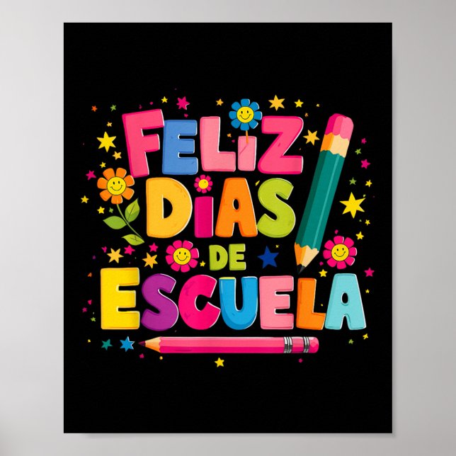 Feliz 100 Diaz De Escuela 100 Day School Spain Poster (Framsidan)