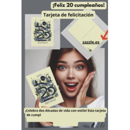  ¡Feliz 20 cumpleaños! Vykort
