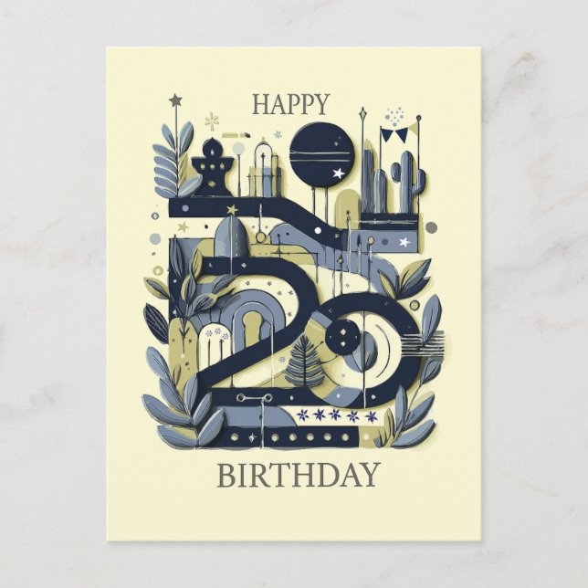  ¡Feliz 20 cumpleaños! Vykort (Framsida)