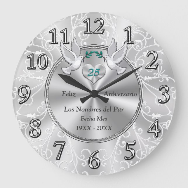 Feliz 25 Aniversario Reloj Stor Klocka (Framsida)