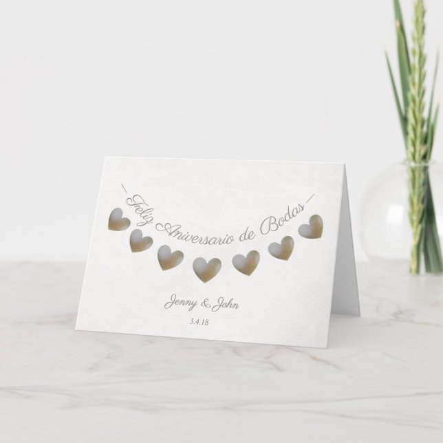 feliz aniversario de bodas- spanjorårsdag kort (Framsida)
