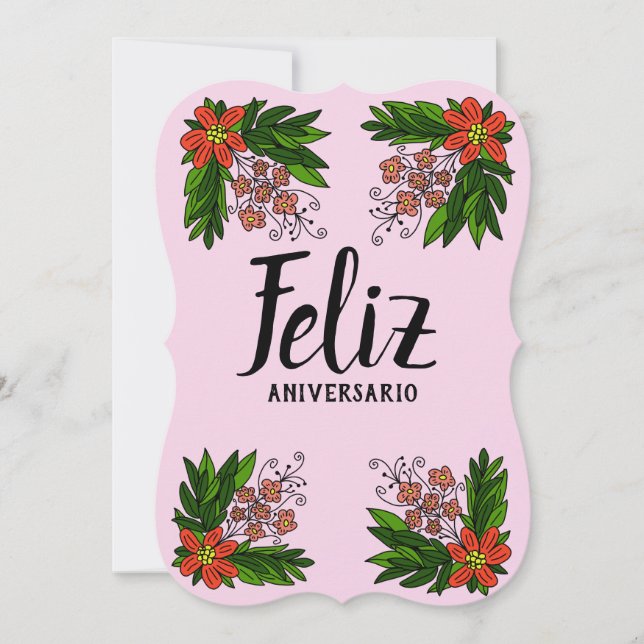 Feliz aniversario inbjudningar (Framsida)