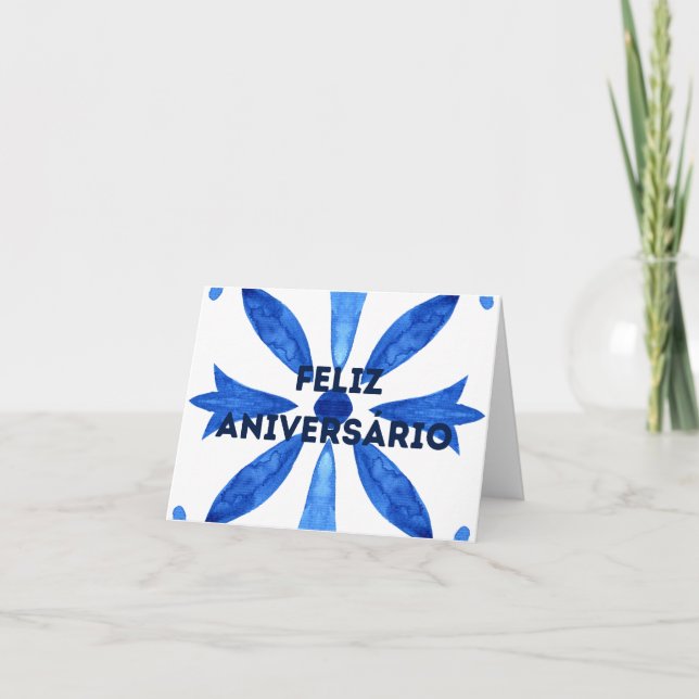 Feliz Aniversário, Portugisiska grattis på födelse Kort (Framsida)