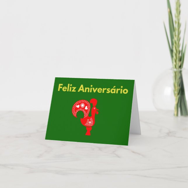 Feliz Aniversário, Portugisiska grattis på födelse Kort (Framsida)