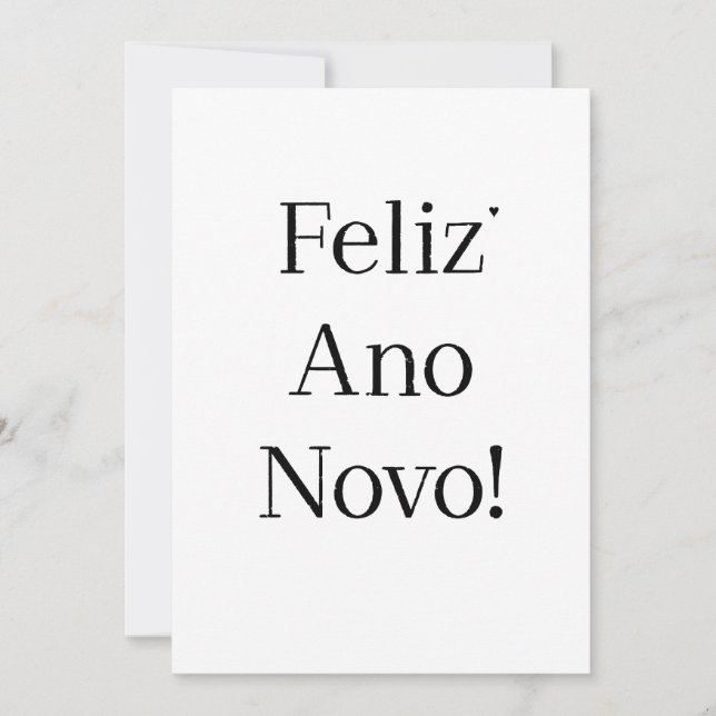 Feliz Ano Novo - minimalistic typography card Julkort (Framsida)