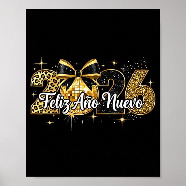 Feliz Año Nuevo 2026 Disco Ball Happy New Year  Poster (Framsidan)