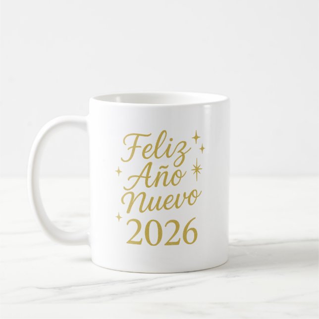 Feliz Año Nuevo 2026 ✨ | Elegant Gold New Year  Kaffemugg (Vänster)