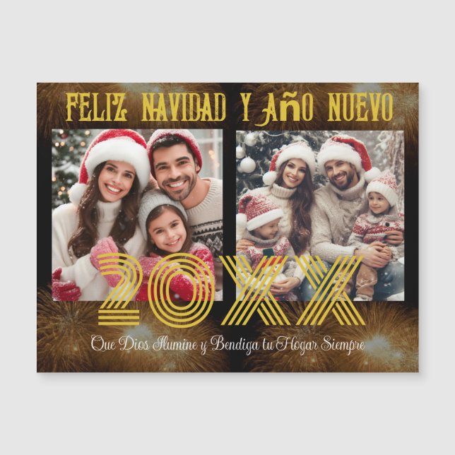 Feliz Año Nuevo Modern Calligraphy Script Photo (Framsida)