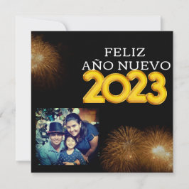 Feliz Año Nuevo Modern Calligraphy Script Photo Kort
