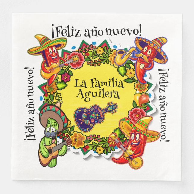 Feliz Ano Nuevo - spanska Gott nytt år Pappersservett (Framsida)