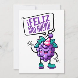 Feliz Año Nuevo Uvas Spain Gott nytt år Inbjudningar
