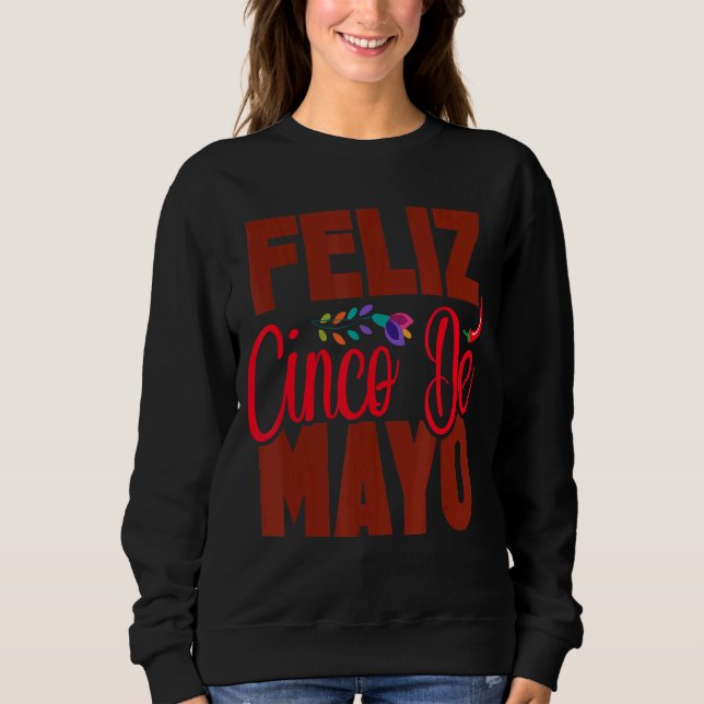 Feliz Cinco De Mayo Blommigt Fiesta Mexican T Shirt (Framsida)