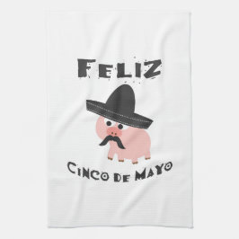 Feliz Cinco De Mayo - gris Kökshandduk