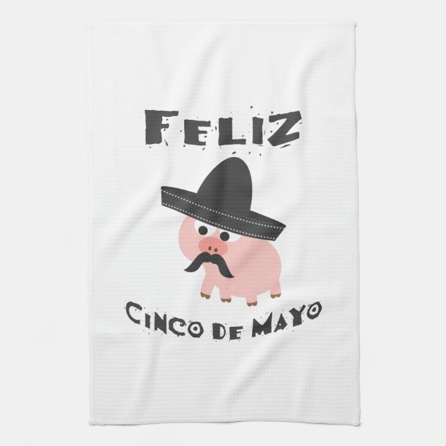 Feliz Cinco De Mayo - gris Kökshandduk (Vertikal)