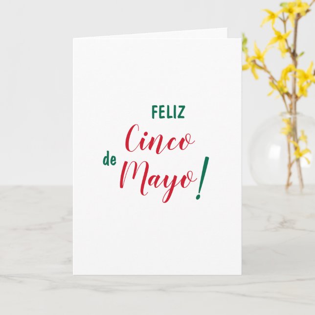 Feliz Cinco de Mayo Grönt White Red Kort (Gul blomma)