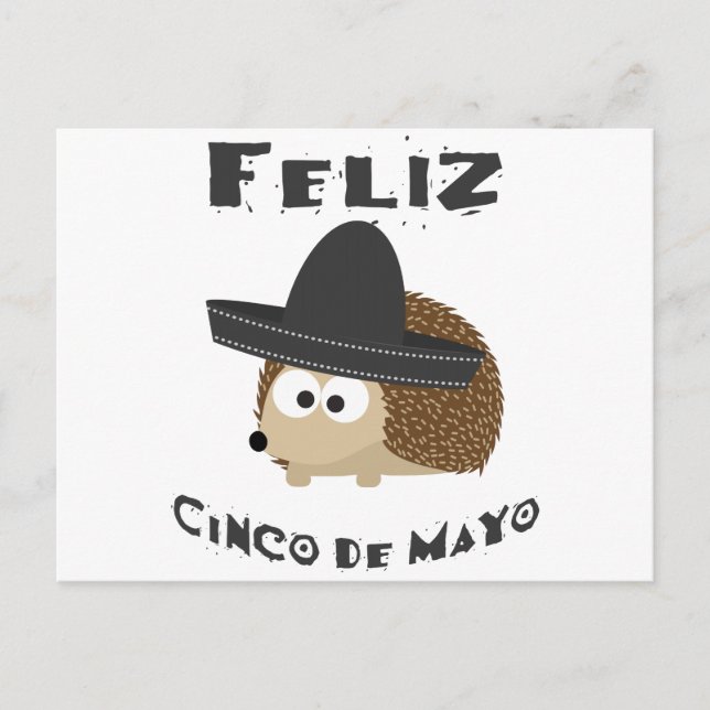 Feliz Cinco De Mayo Hedgehog Vykort (Framsida)