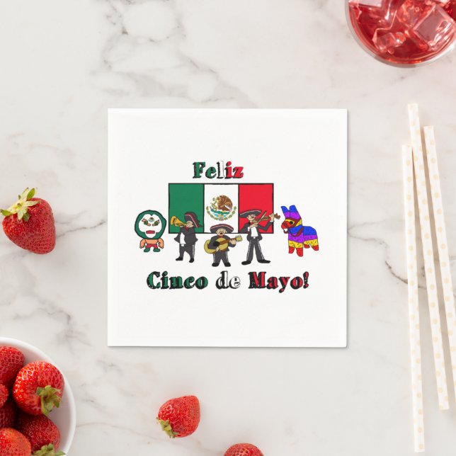 Feliz Cinco de Mayo! Illustration av helgdag Teckn Pappersservett (Insitu)