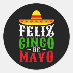 Feliz Cinco De Mayo Mexican Festival Party Runt Klistermärke