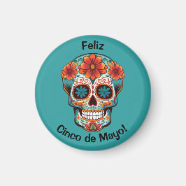 Feliz Cinco de Mayo! Socker Skull Magnet