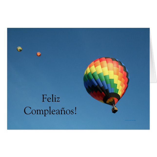 Feliz Compleaños!  Luftballongkort Hälsningskort (Framsidan Horizontal)