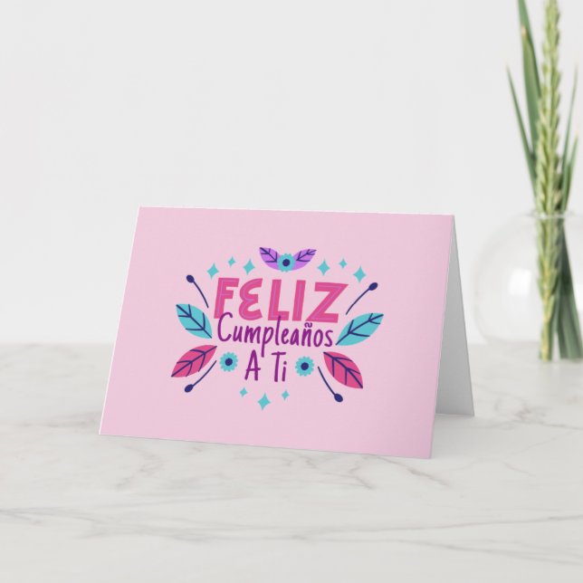 Feliz Cumpleanos A Ti Tarjeta Anteckningskort (Framsida)