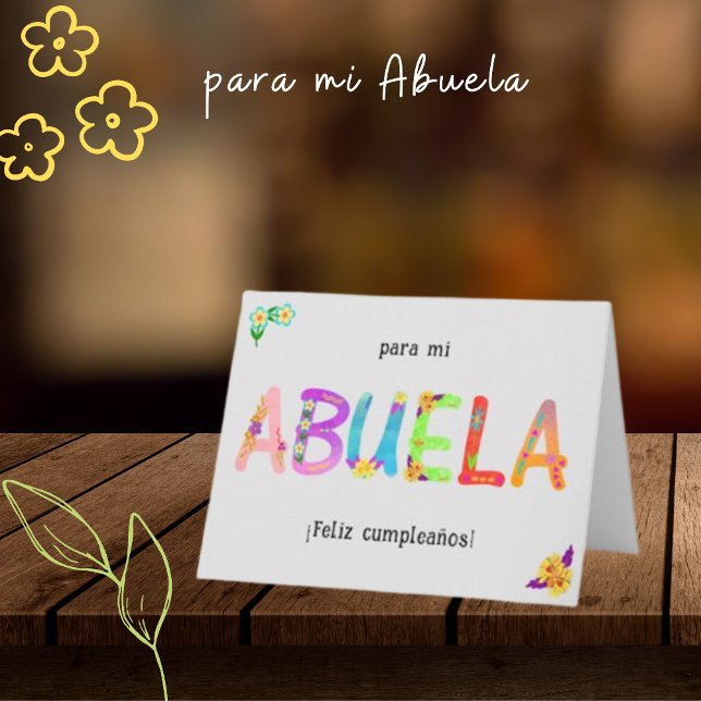Feliz Cumpleaños Abuela Whimsical brev Birthday Kort (Skapare uppladdad)