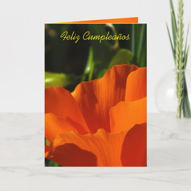 Feliz Cumpleaños - Amapola de Kalifornien Kort (Framsida)