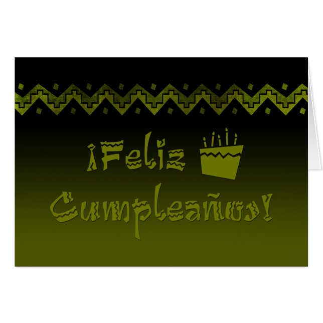 feliz cumpleanos arriba hälsningskort (Framsidan Horizontal)