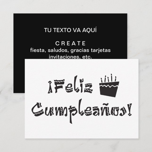 feliz cumpleanos arriba inbjudningar (Fram/baksida)