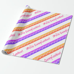 feliz cumpleanos arriba inslagen papper presentpapper