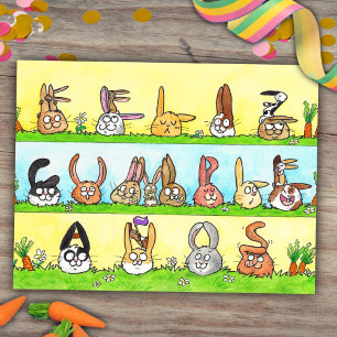 Feliz Cumpleaños Bunnies Postcard Vykort