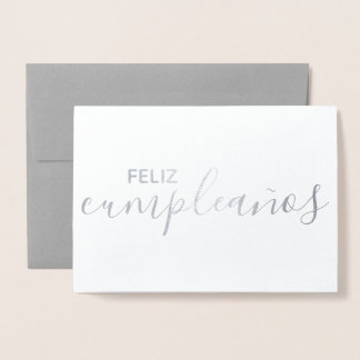 Feliz Cumpleaños Elegant Spanska Grattis på födels Folierat Kort