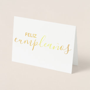 Feliz Cumpleaños Elegant Spanska Grattis på födels Folierat Kort