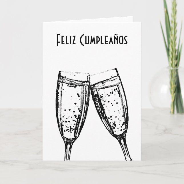 Feliz Cumpleaños / Grattis på födelsedagen Spanska Kort (Framsida)