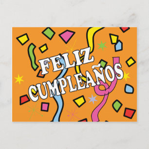 Feliz Cumpleaños Grattis på födelsedagen Vykort
