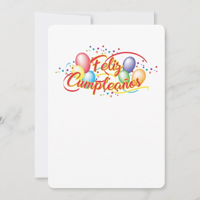 Feliz Cumpleaños Inbjudningar (Framsida)