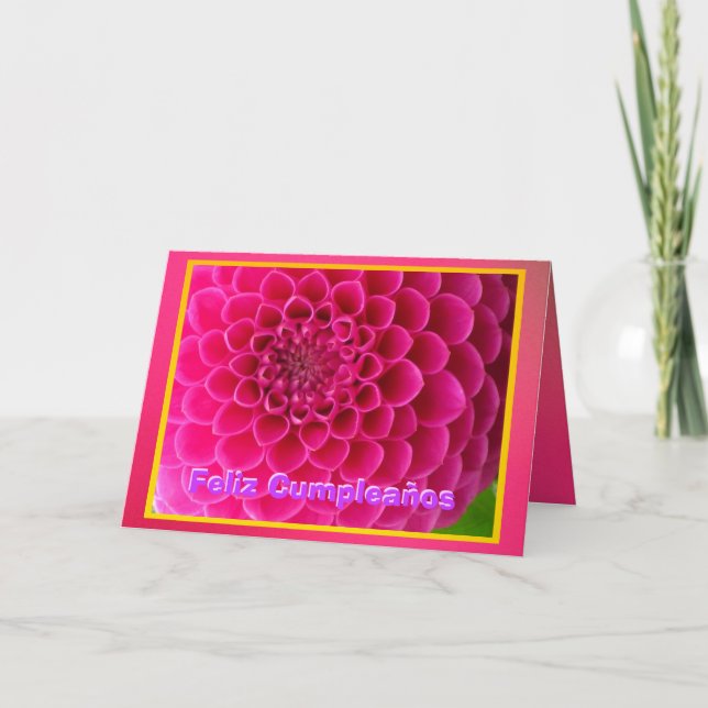 Feliz Cumpleaños - La Dalia Rosa Kort (Framsida)