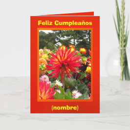 Feliz Cumpleaños - Las Dalias Rojas y Amarillas Kort