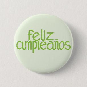 Feliz Cumpleaños lime Button Knapp