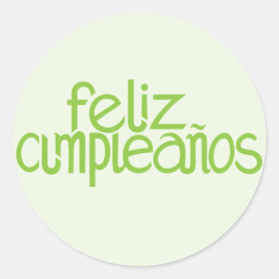 Feliz Cumpleaños lime Sticker Runt Klistermärke