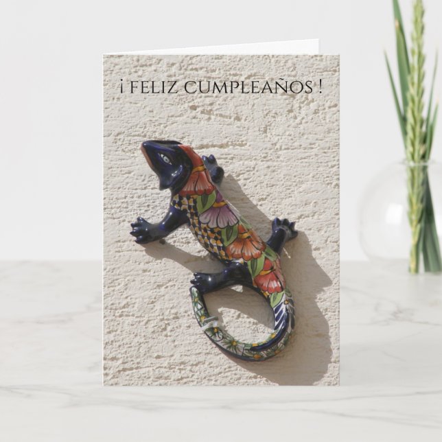 feliz cumpleaños lizard kort (Framsida)