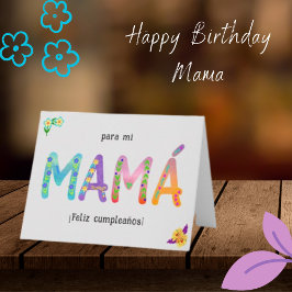 Feliz Cumpleaños Mamá Whimsical brev Birthday Kort