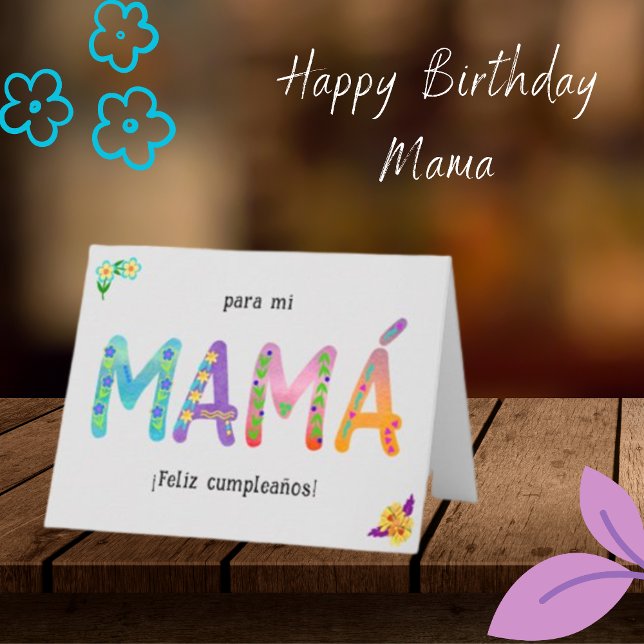 Feliz Cumpleaños Mamá Whimsical brev Birthday Kort (Skapare uppladdad)