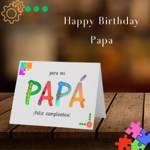 Feliz Cumpleaños Papá Whimsical brev Birthday Kort