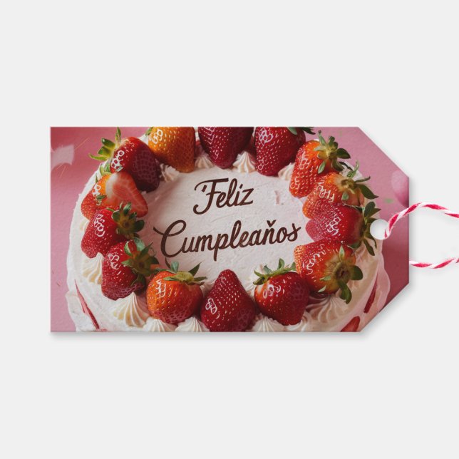 Feliz Cumpleaños Presentetikett (Framsidan (Horizontal))