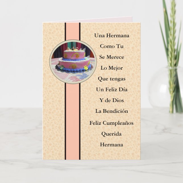 Feliz Cumpleaños Querida Hermana Kort (Framsida)