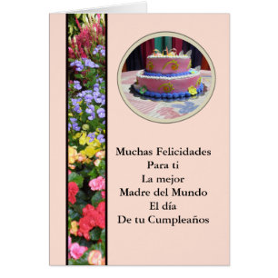 Feliz Cumpleaños Querida Madre Hälsningskort
