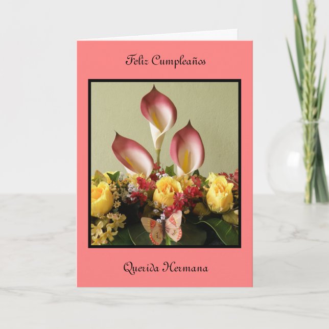 Feliz Cumpleaños queridahermana Kort (Framsida)